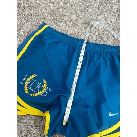 Nike Women's M 3" Dri-FIT Icon Tempo Lined Running Shorts Blue/Yellow Athletic - Picture 4 of 10